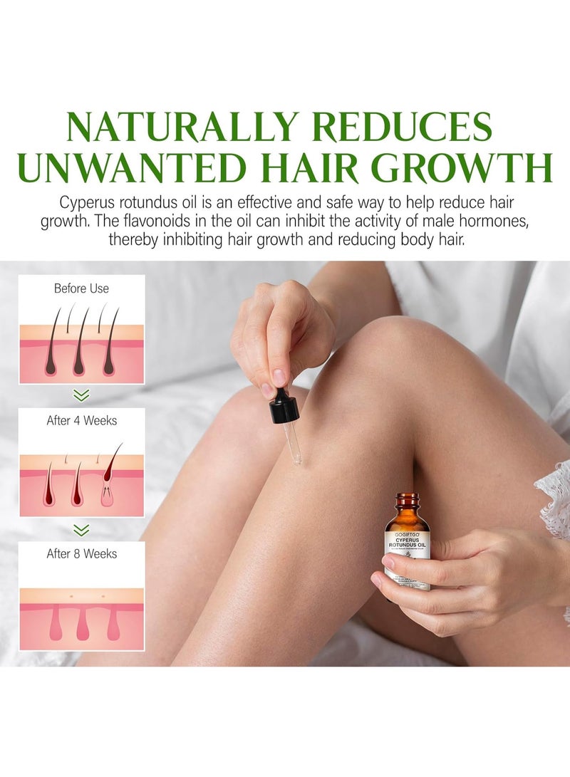 OceAura Cyperus Rotundus Oil,Cyperus Oil,Cyprus Rotundus Oil for Hair Removal,Cyperus Oil Natural, Soothing and gentle,Reducing Body Hair Growth,Smooth Skin & Hair Removal,60ml - Image 2