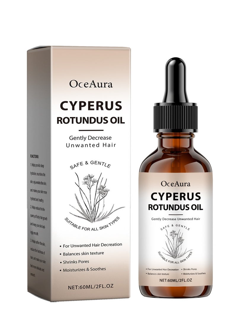 OceAura Cyperus Rotundus Oil,Cyperus Oil,Cyprus Rotundus Oil for Hair Removal,Cyperus Oil Natural, Soothing and gentle,Reducing Body Hair Growth,Smooth Skin & Hair Removal,60ml - Image 1