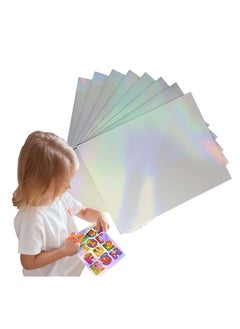 Y&D 20 pcs Holographic Sticker Paper Clear for Ink jet Printer Dries Quickly Waterproof Rainbow Vinyl 8.5 x 11 Inches  - Image 1
