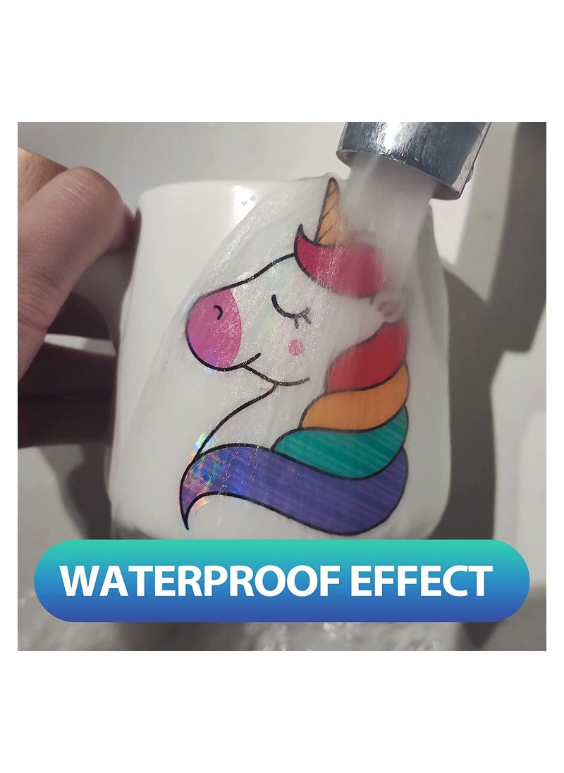 Y&D 20 pcs Holographic Sticker Paper Clear for Ink jet Printer Dries Quickly Waterproof Rainbow Vinyl 8.5 x 11 Inches  - Image 5
