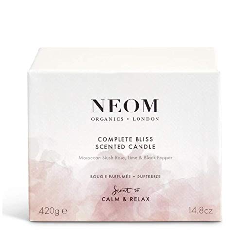 NEOM شمعة NEOM - سعادة كاملة معطرة، 3 فتيل | وردة بلش، ليمون وفلفل أسود | شمعة عطرية بزيوت أساسية | رائحة لتخفيف التوتر - Image 5