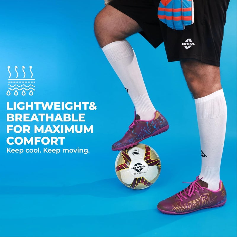 Nivia Classic Football Stockings for Men & Women, Knee Length Stockings, Football Socks, Soccer Socks, Sports Socks (Off White,Size-Medium) - Image 2