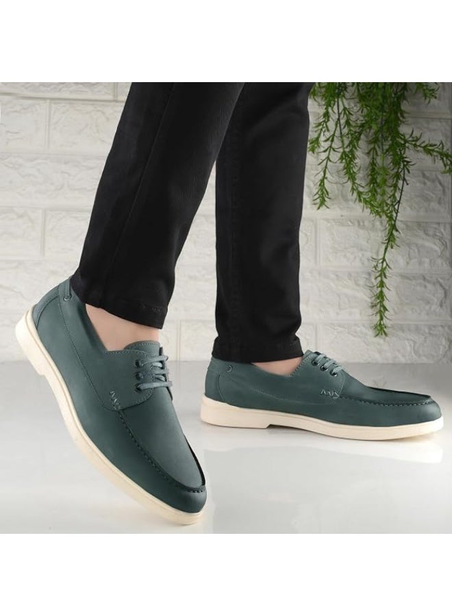 Noak Mens Canvas Wanderers Sneakers |Organic Cactus Leather BO-at Shose| Comfortable, Flexible & Breathable|Olive|8 UK - Image 4