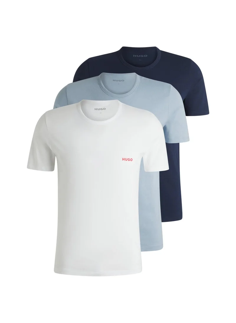 HUGO Three-pack of underwear T-shirts in cotton jersey