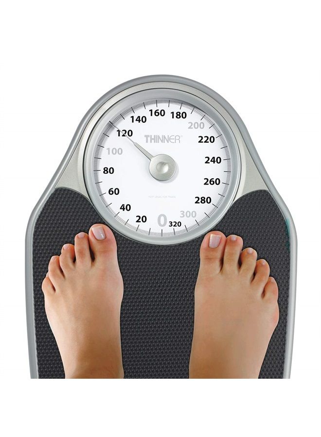 CONAIR ميزان الحمام ثينر من كونير لقياس وزن الجسم، ميزان تناظري كبير جداً يقيس الوزن حتى 330 رطل باللون الأسود - Image 5