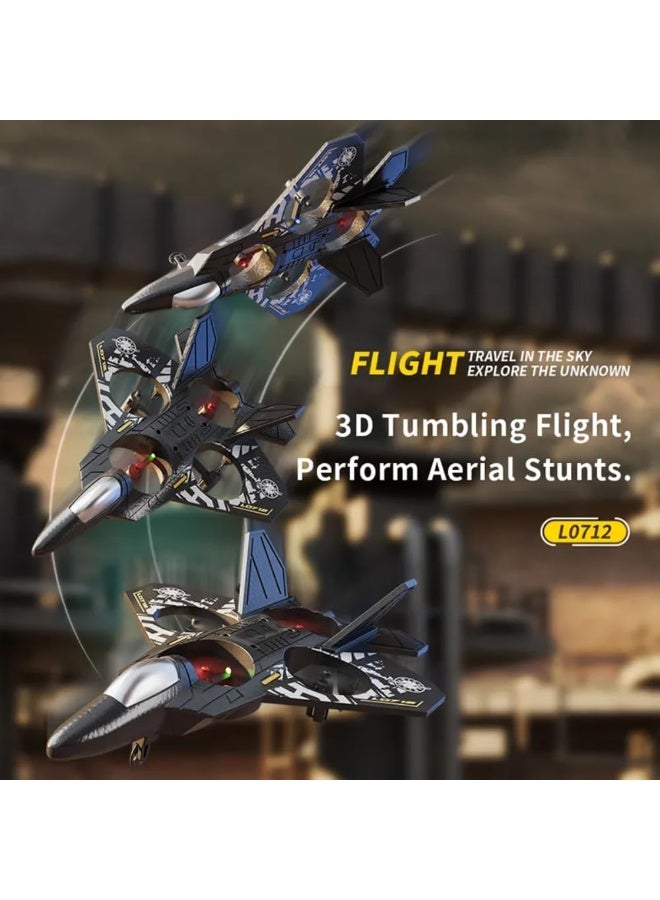 MUNTAQI L0712 Remote Control Airplane for Kids – 2.4GHz Fighter Jet RC Plane with Colorful Lights, Durable Foam Aeroplane Toy for Beginners, Easy to Fly Outdoor Aircraft for Boys & Girls - Image 2