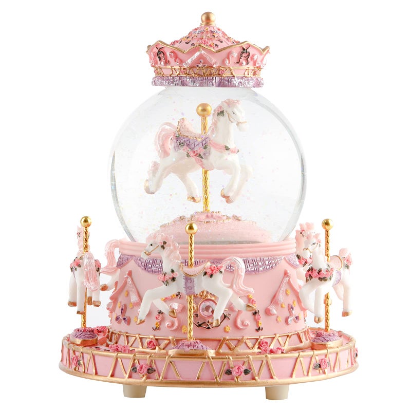 Musfunny Musfunny Carousel Snow Globe Music Box Crystal Ball Music Boxes with Color Changing LED Lights  Musical Horses Gifts for Girls Women Daughter Mothers Day Christmas Birthday 