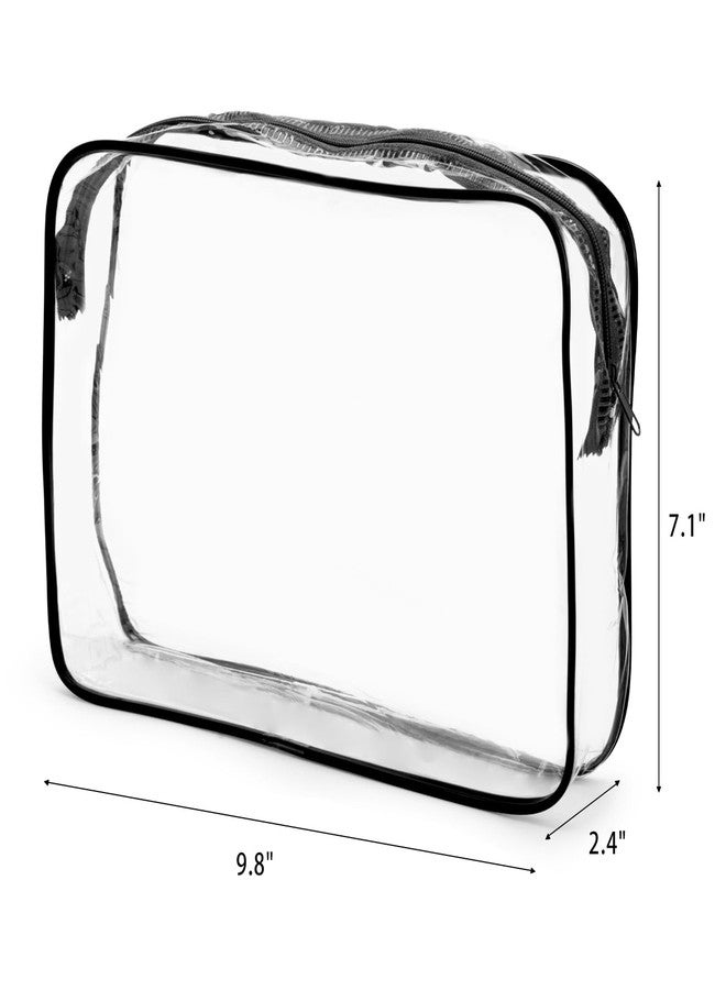 تي بيست ماكس مجموعة تي بيست ماكس من 10 حقائب مستحضرات تجميل شفافة، حقائب مكياج محمولة ومقاومة للماء ومعتمدة من إدارة أمن النقل الأمريكية، حقائب أدوات تجميل للسفر، منظم كبير، أسود، 9.8 بوصة × 7.1 بوصة × 2.4 بوصة - Image 2