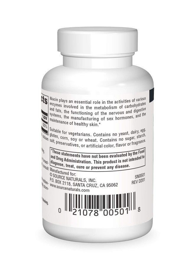 Source Naturals Niacin Vitamin B 3 100 Mg Dietary Supplement 100 Tablets - Image 3