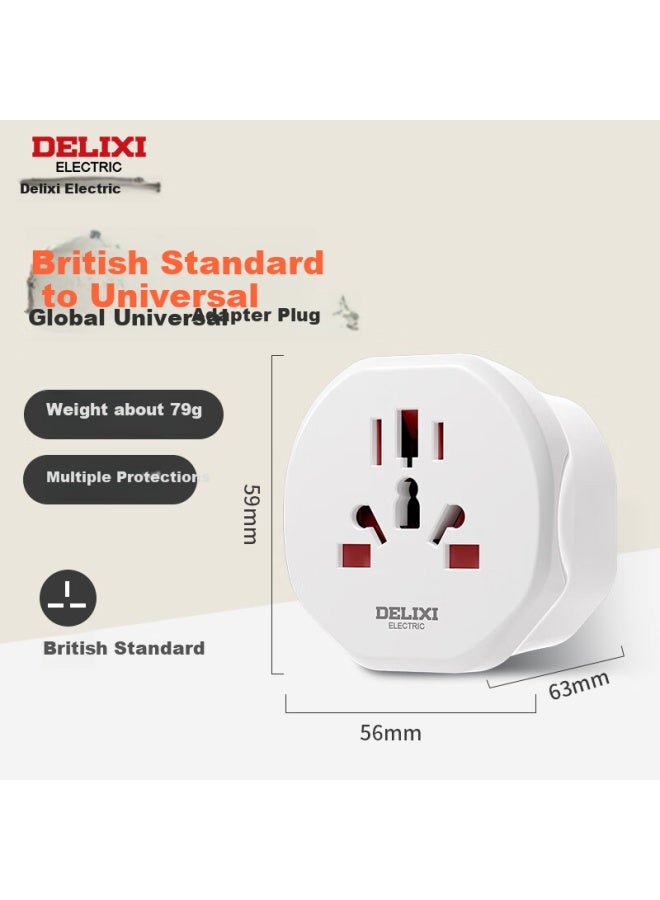 Delixi English Standard Travel Socket/adapter/converter, Suitable For Uk, Ireland, Singapore, China, Hong Kong, Malaysia, Vietnam And Other Regions, No Switch - Image 1