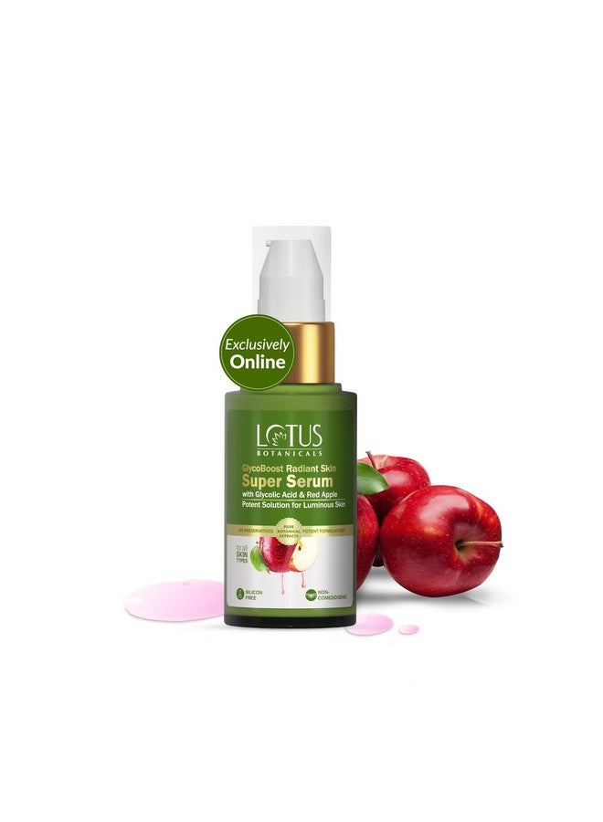 LOTUS BOTANICALS Glycoboost Radiant Skin Super Serum With Red Apple & Glycolic Acid | High Potency Serum For Luminous Skin | No Toxic Chemicals | Suitable For All Skin Types | 30 Ml  - Image 1