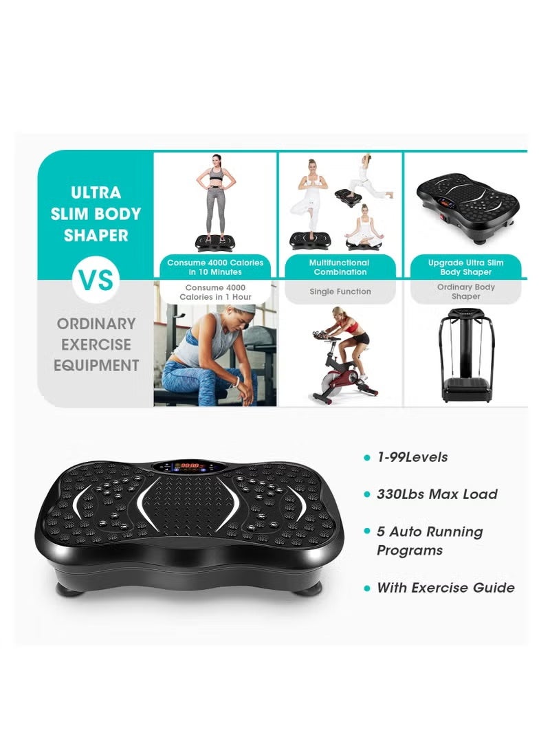VOGMAX Vibration Plates, Vibration Fitness Exercise Machine for Home Use, with Bluetooth Speaker, 5 Program Modes, 2 Resistance Bands, Vibration Fitness Trainer, 330lb Max Load - Image 5