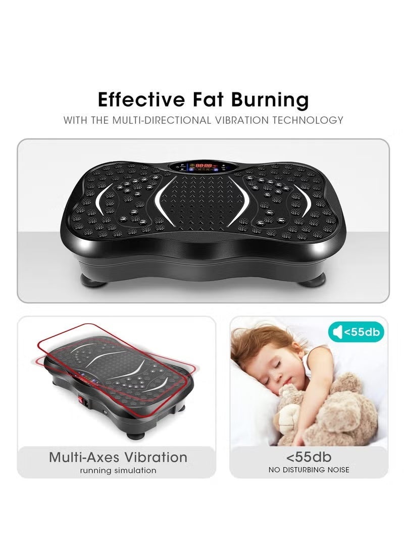 VOGMAX Vibration Plates, Vibration Fitness Exercise Machine for Home Use, with Bluetooth Speaker, 5 Program Modes, 2 Resistance Bands, Vibration Fitness Trainer, 330lb Max Load - Image 4