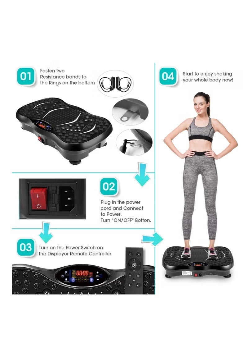 VOGMAX Vibration Plates, Vibration Fitness Exercise Machine for Home Use, with Bluetooth Speaker, 5 Program Modes, 2 Resistance Bands, Vibration Fitness Trainer, 330lb Max Load - Image 2