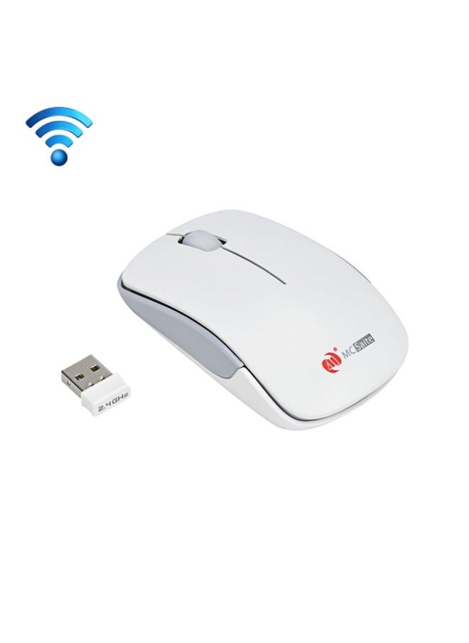 BURAQ MC Saite MC-367 2.4GHz Wireless Mouse with USB Receiver for Computer PC Laptop (White)  - Image 1