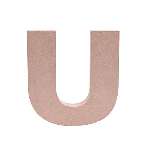 itsy-bitsy Little Birdie MDF Alphabet - U, 5.6inch X 6inch | Big Size MDF Alphabets for Art and Craft | MDF Cutouts for Lippan Art, Resin Art, Wall Decoration, DIY Craft, Painting | MDF Wooden Alphabet Letters - Image 1