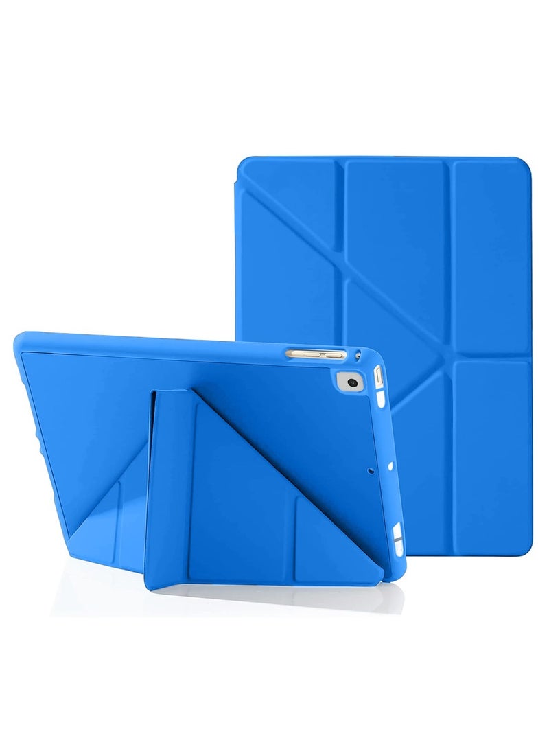 Techie Apple iPad 10.2 / 10.5  Smart Folio Flip Origami Trifold Case with Pencil Holder and Auto Wake/Sleep Function Cover  - Blue - Image 1