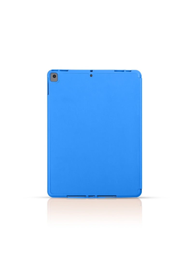 Techie Apple iPad 10.2 / 10.5  Smart Folio Flip Origami Trifold Case with Pencil Holder and Auto Wake/Sleep Function Cover  - Blue - Image 2