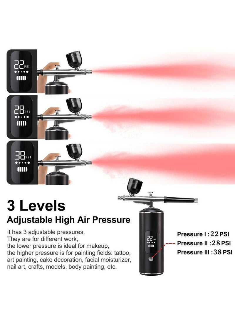 عام **طقم رش كهربائي مع شاشة رقمية - قابل للشحن عبر USB، مسدس رش دقيق لتلوين النماذج وتصميم الأظافر والمكياج والرسم** - Image 4
