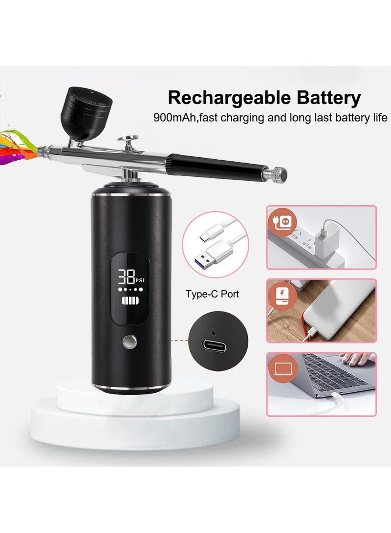 عام **طقم رش كهربائي مع شاشة رقمية - قابل للشحن عبر USB، مسدس رش دقيق لتلوين النماذج وتصميم الأظافر والمكياج والرسم** - Image 3
