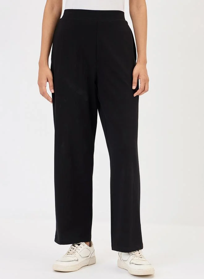Femmella  Black Wide Leg Trousers for Women | Best Price UAE