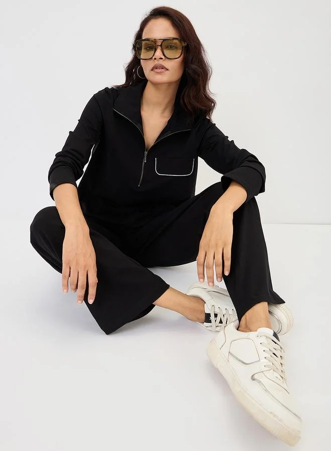 Femmella Black Wide Leg Trousers