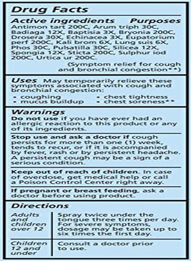 Liddell Cough + Bronchial, Homeopathic Oral Remedy, 1 fl. oz. - Image 2