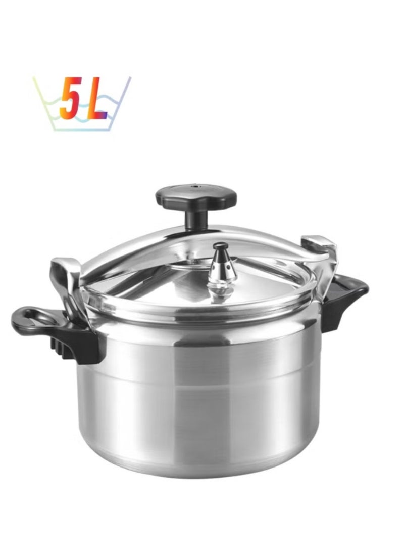Stargold Aluminum Pressure Cooker Unique Pressure Indicator Durable Aluminum Alloy Fast And Energy Efficient Pressure Cooker With Firm Handles 5Liters Silver - Image 1