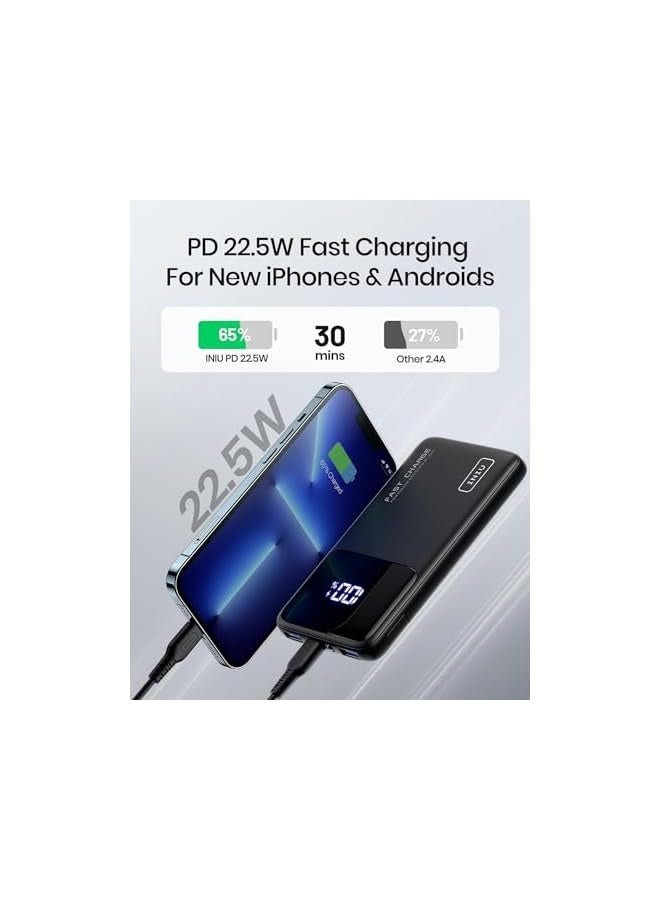 INIU 22.5W Power Bank, 10500mAh Slim USB C Portable Charger Fast Charging PD3.0 QC4.0, LED Display Battery Pack Portable for iPhone 15 14 13 12 11 Pro Samsung S22 Google LG Xiaomi AirPods Switch iPad - Image 2