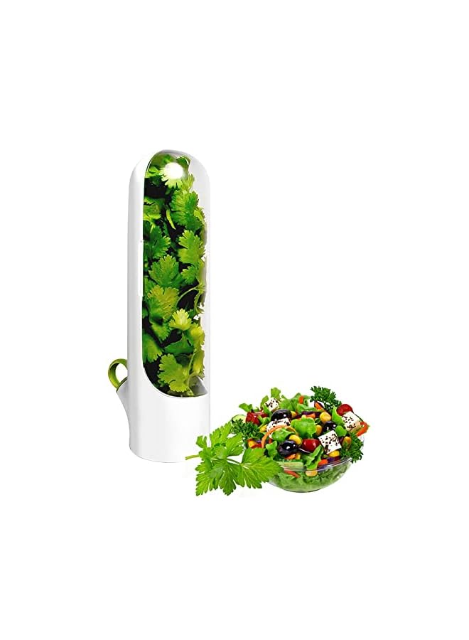 IAF Herb Keeper,U-HOOME Kitchen Fresh Herb Saver Keeper, Herb Storage Container for Cilantro, Mint, Parsley, Asparagus, Keeps Greens Fresh for 2-3 weeks - Image 2
