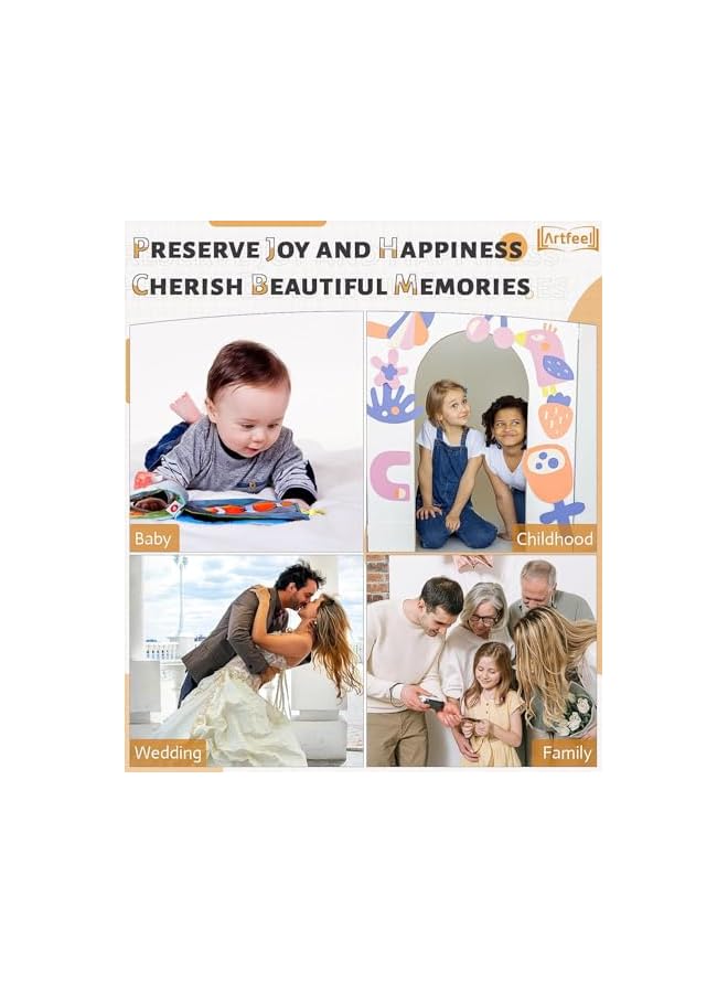 The Bros ألبوم صور كبير الحجم ذاتي اللصق 4x6 5x7 8x10 ألبوم قصاصات الصور، 40 صفحة غلاف كتان كتاب ذكريات الزفاف والعائلة والطفل، مع قلم معدني ولوحة ملاحظات (رمادي) - Image 5