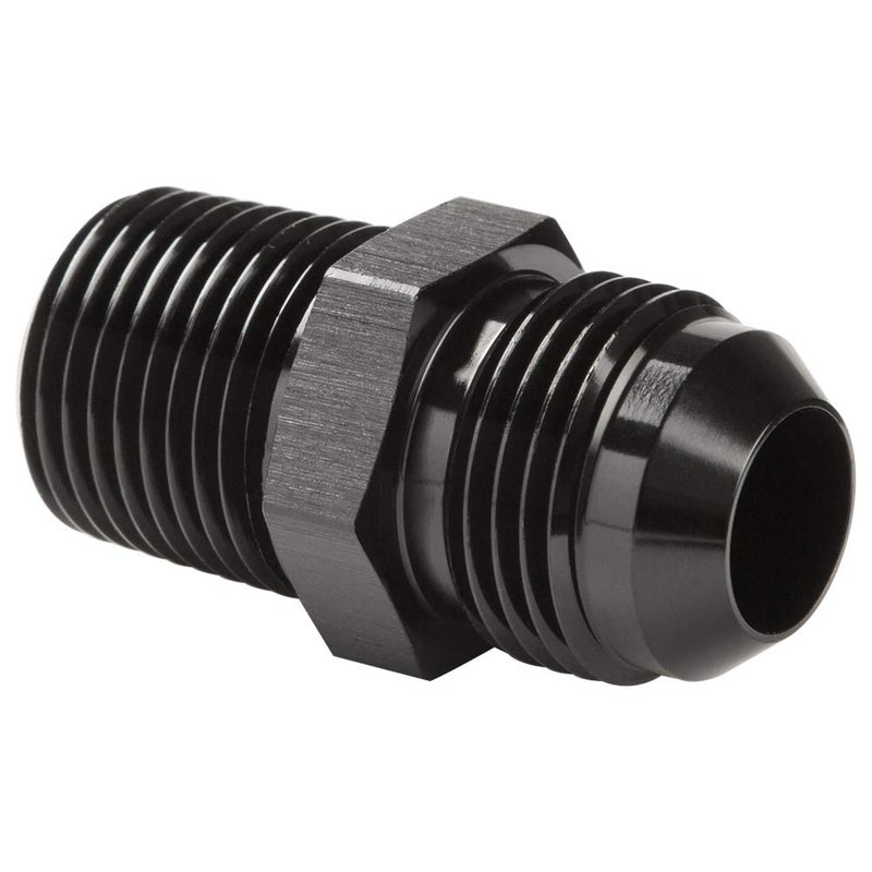Podavelle 10AN Male Flare to 12 NPT Pipe Male Fitting Adapter Union Connector Straight Aluminum Black
