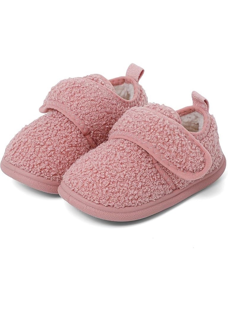 سيوسي Baby Toddler Slippers, Warm Sherpa Fleece Lined House Shoes, Non-Slip Sole Slippers, Anti-Slip Winter Footwear for 1-5 Years Old Boys and Girls, Indoor Outdoor Comfort Booties for Kids (Inner 15cm) - Image 1