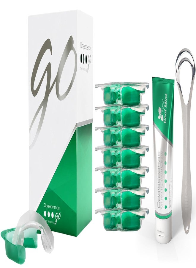 Opalescence GO 15 Mint - Prefilled Teeth Whitening Trays and Whitening Toothpaste - Original Travel 1 Oz Whitening Bundle - (7 Treatments - Mint Flavor - Includes Tongue Scraper 6238-1T - Image 1