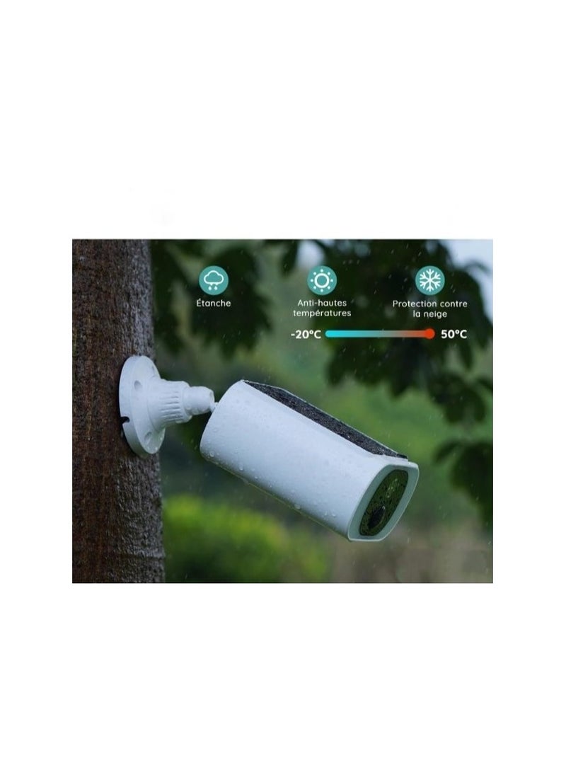 جهاز أمان خارجي لاسلكي بدقة 2K مع لوح طاقة شمسية – كشف حركة، رؤية ليلية ملونة، مقاوم للماء - Image 1