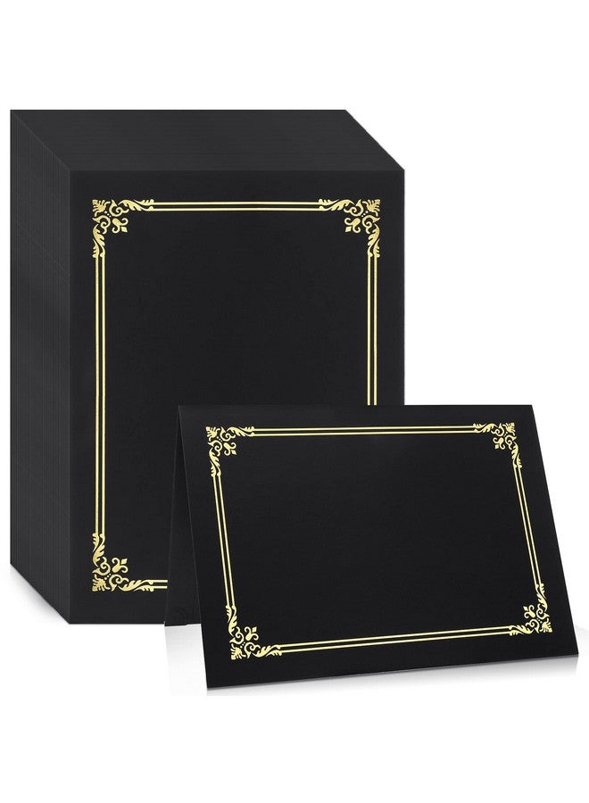 Sherr 60 Pcs Certificate Holder 11.6 X 8.3 Inch Certificates Diploma Covers Document Diploma Holder Certificate Paper Folders With Gold Foil Border For Office Letter Size Paper Graduation (Black) - Image 1