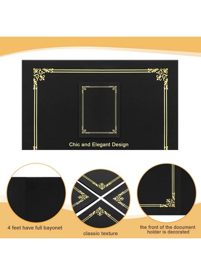 Sherr 60 Pcs Certificate Holder 11.6 X 8.3 Inch Certificates Diploma Covers Document Diploma Holder Certificate Paper Folders With Gold Foil Border For Office Letter Size Paper Graduation (Black) - Image 4