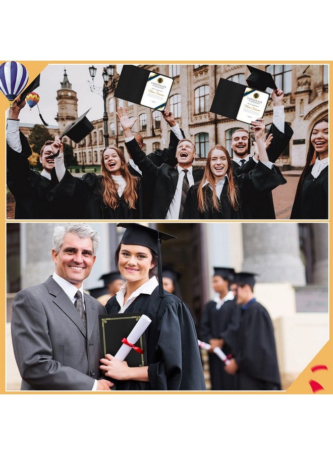 Sherr 60 Pcs Certificate Holder 11.6 X 8.3 Inch Certificates Diploma Covers Document Diploma Holder Certificate Paper Folders With Gold Foil Border For Office Letter Size Paper Graduation (Black) - Image 5