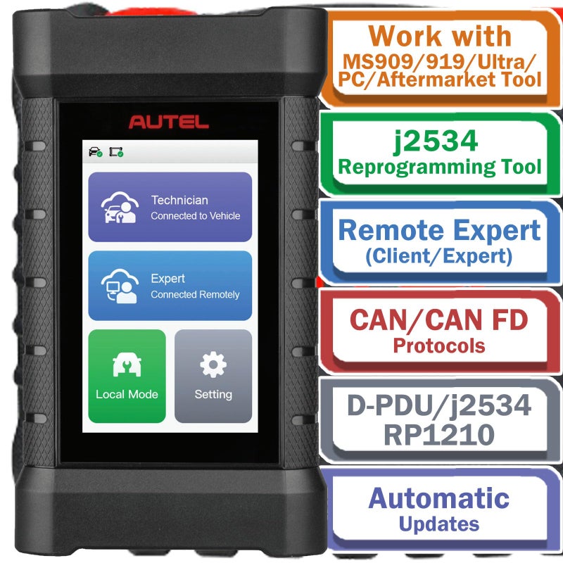 Autel VCI MaxiFlash Xlink J2534 Reprogramming Tool ExpertDriven Remote Diagnostic Tool Supports DoIPCANCAN FDDPDUJ2534RP1210 Work with Autel MaxiSYS Ultra MS919 MS909 PC and Mobile Phone