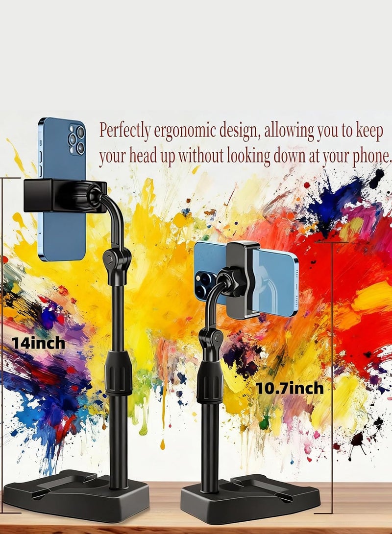 هيروكس حامل هاتف قابل للتعديل الارتفاع، حامل مكتبي دوار 360 درجة وقابل للسحب، حامل هاتف محمول مريح وقابل للدوران للاستخدام على المكتب، متوافق مع جميع هواتف iPhone وiPad والأجهزة اللوحية وسامسونج وأندرويد والهواتف الذكية الأخرى. - Image 4