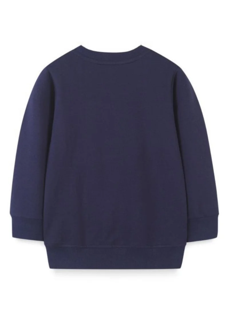 YUNIQEE Navy Blue Graphic Printed Round Neck T-shirt