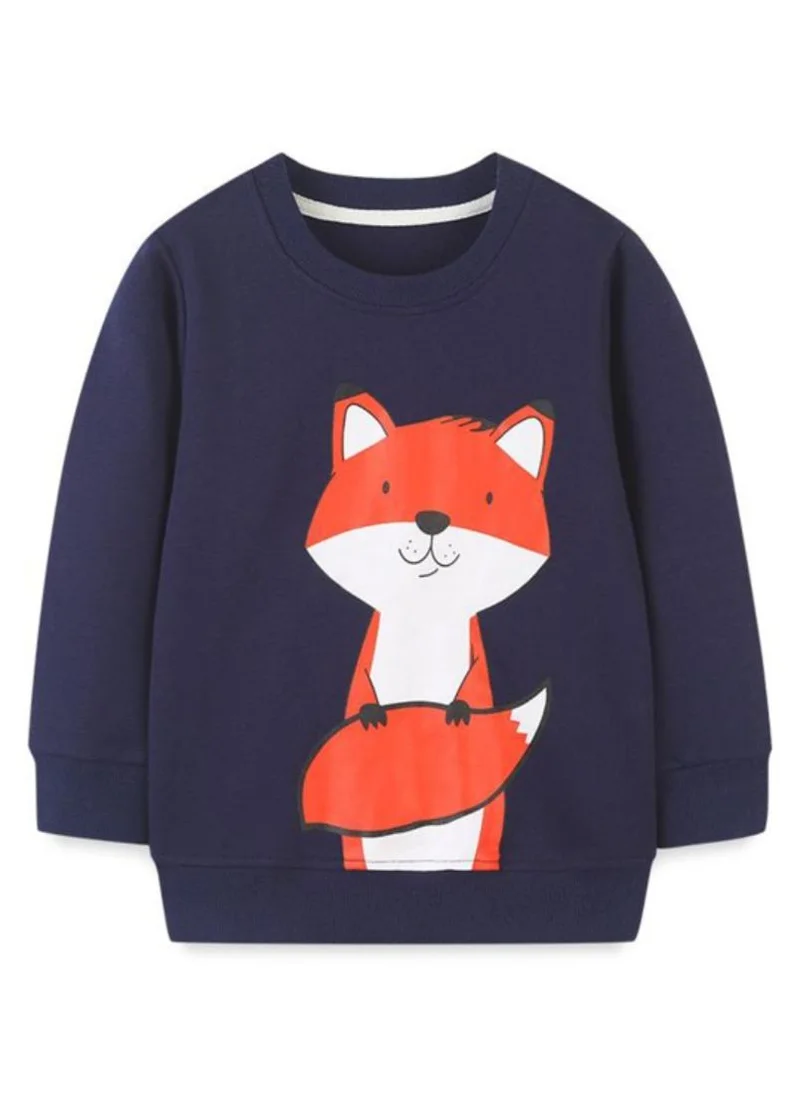 YUNIQEE Navy Blue Graphic Printed Round Neck T-shirt