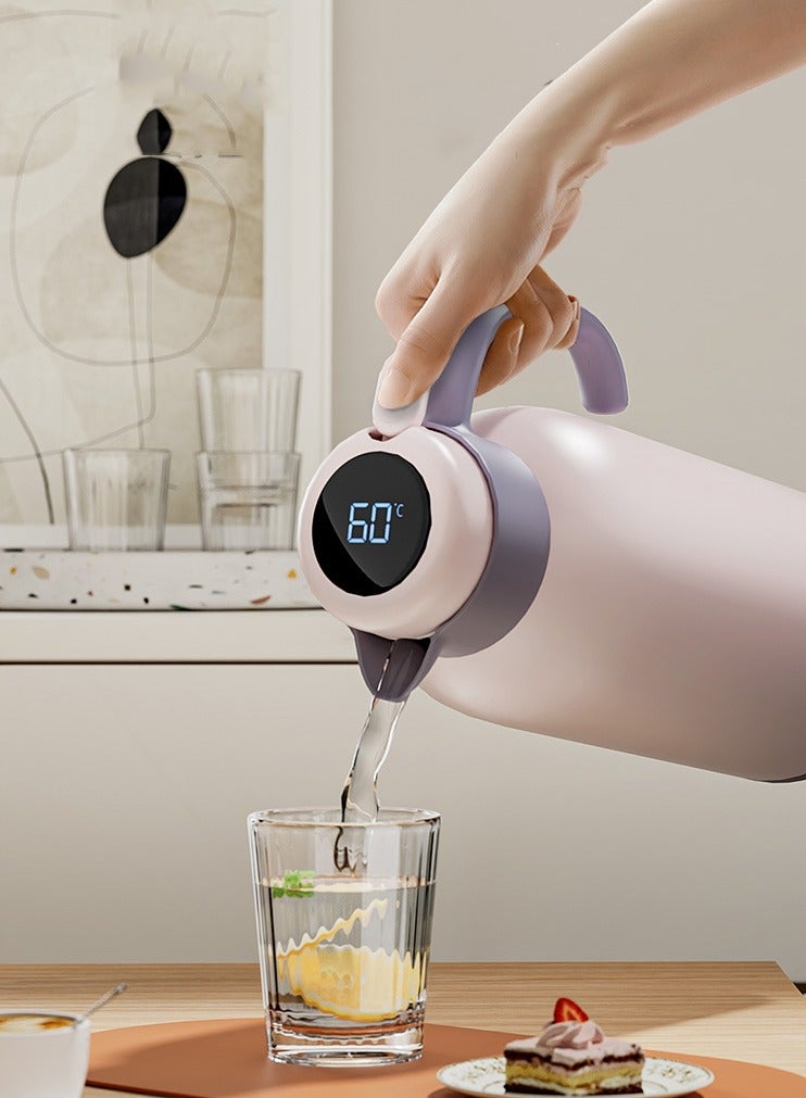 Thermal Carafe with Digital Temperature Display, Insulated Coffee Jug for 12-24 Hour Heat Retention, Leak-Proof Double Wall Design - Image 3