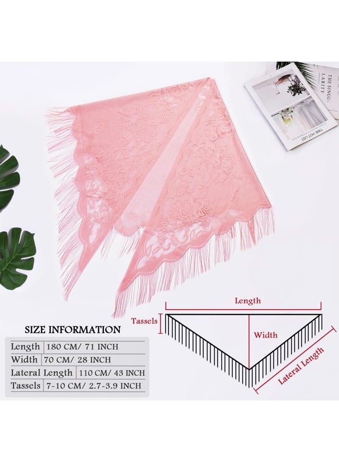 Ladiery Triangle Lace Shawls and Wraps for Evening Dresses with Tassels for Evening Party Mesh Wedding Shawls - Image 5