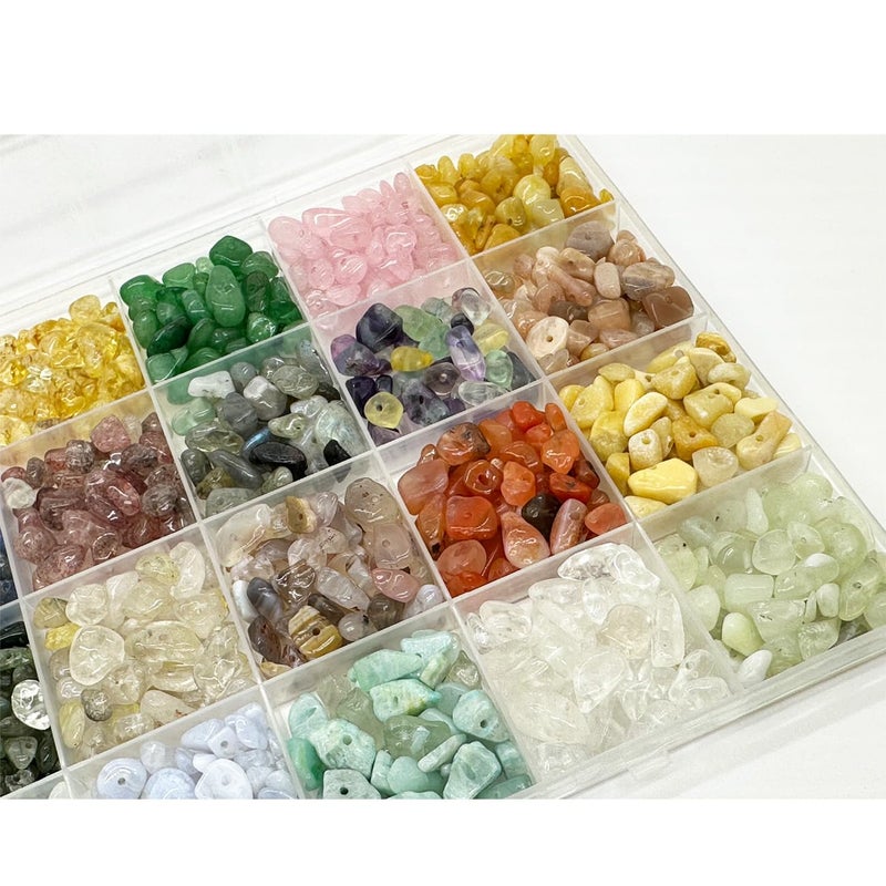 Yephac Gemstone Chips Beads DIY Jewelry Making, Healing Crystals Polishing Crushed Irregular Shaped Beads with Box(24 Colors-1) - Image 5