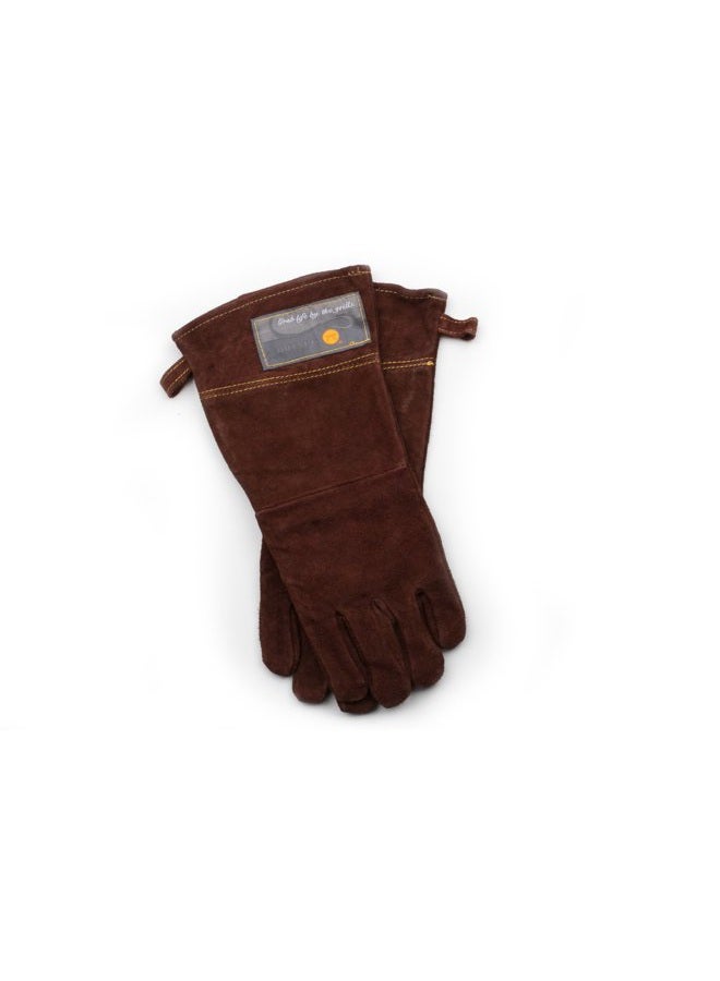 Outset Leather Grill Gloves, Set of 2 Brown Leather BBQ Gloves  - Image 5