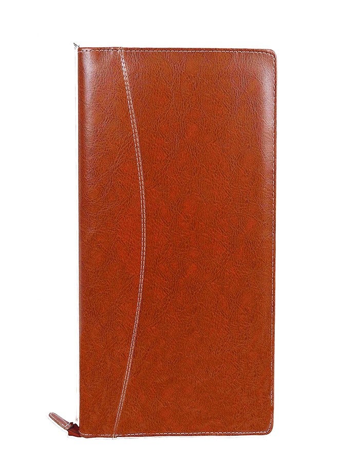 ZesTale Multipurpose Leatherette Professional File Folders for Certificates|Documents Holder|Document Bag|Portfolio|Executive File Legal Size Documents Holder (20 Leafs) (Color-Tan) - Image 1