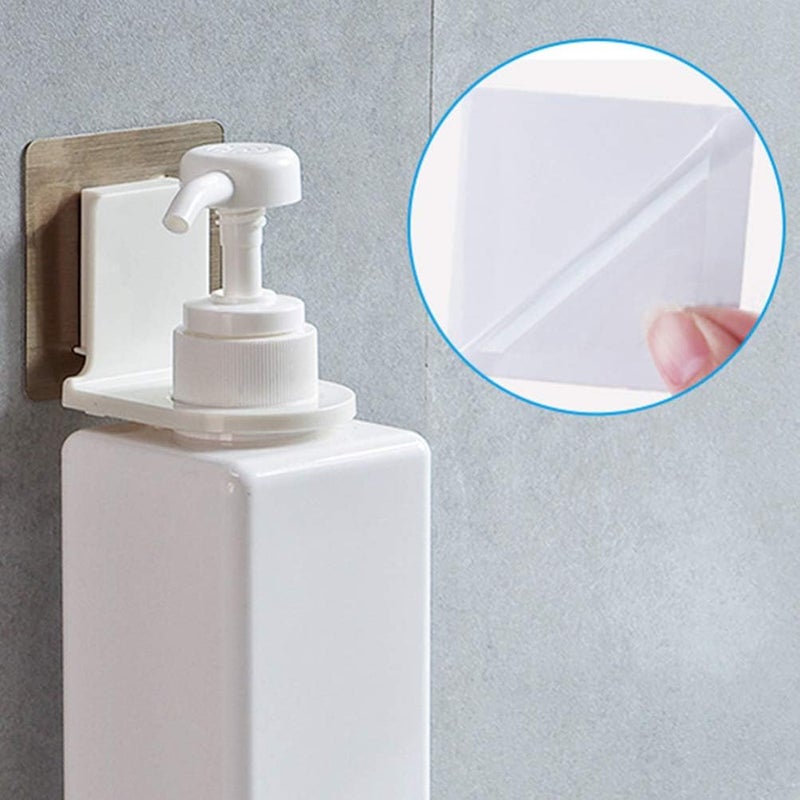 comfrt 4pcs Shower Gel Bottle Holder Rack Hook Bracket Shampoo Bottle Wall Hook Adhesive Pump Dispenser for Shower Kitchen Bathroom - Image 3