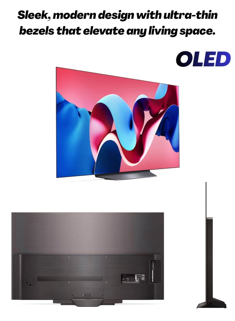 LG 65-Inch 4K OLED TV with 2.0 Channel Bluetooth Soundbar – LG OLED evo Display, α9 Gen7 AI Processor 4K, 120Hz, Dolby Vision & Atmos, Smart webOS24 TV + 2.0 Ch 400 W Sound System Bundle OLED65CS4VA+SOUNDBAR Black - Image 3