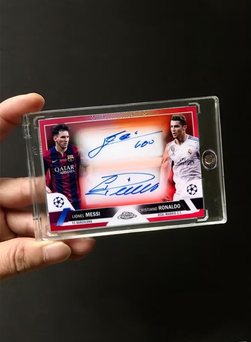 Topps Cristiano Ronaldo & Lionel Messi Signature Football Card ,Refractor Collector’s Edition sports Trading cards Memorabilia for Fans and Collectors - Image 2